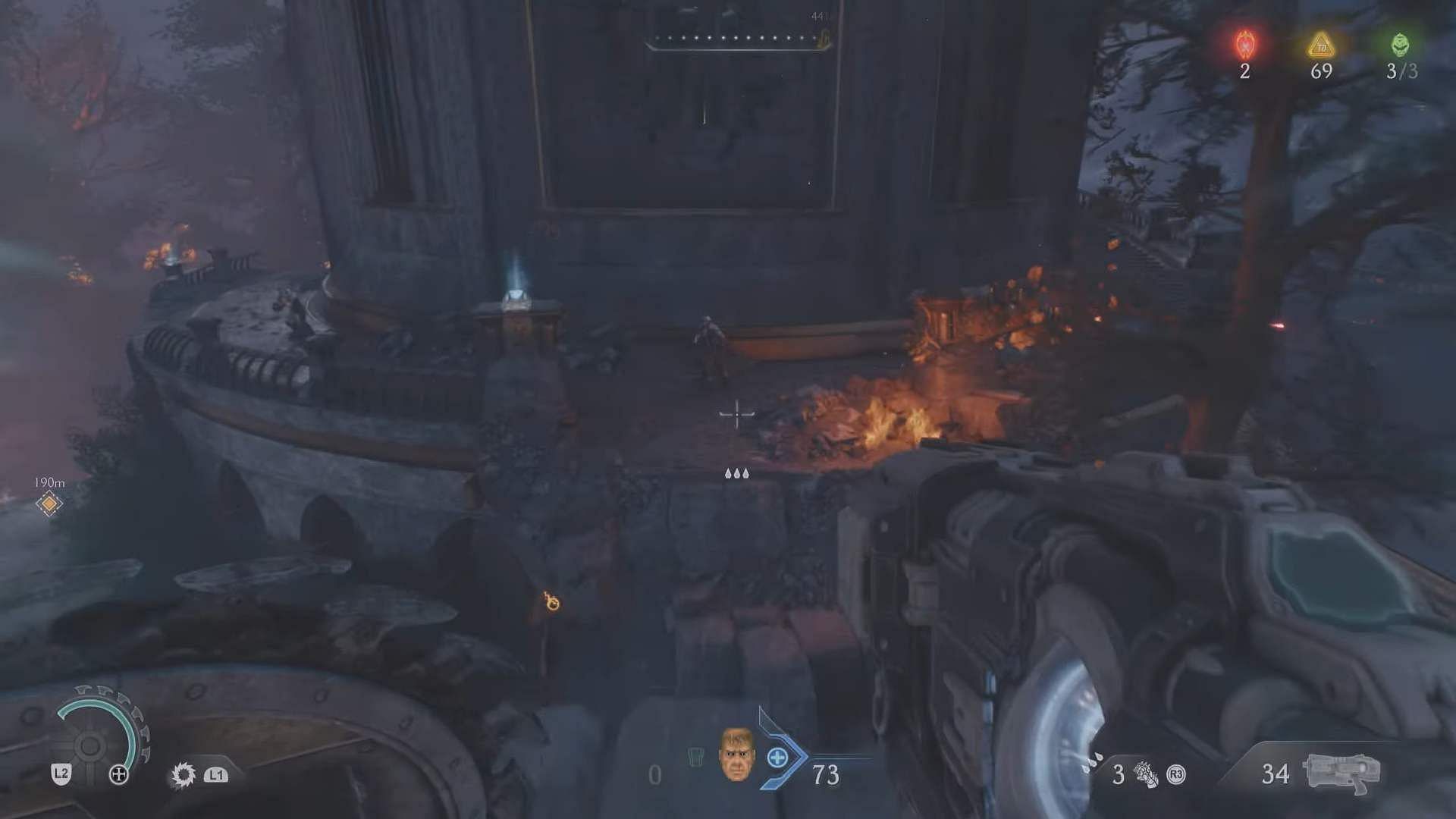 Jump to reach the castle area in Sentinel Barracks (Image via Sportskeeda Gaming/Bethesda Softworks)